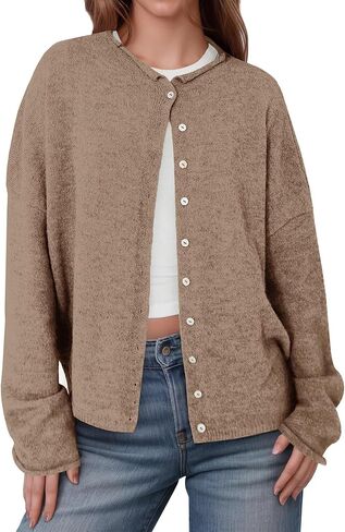 Womens Lightweight Open Front Cardigan Sweaters Casual Long Sleeve Sweater Tops Soft Knit Outfits Fall Winter 2025 in Saudi Arabia