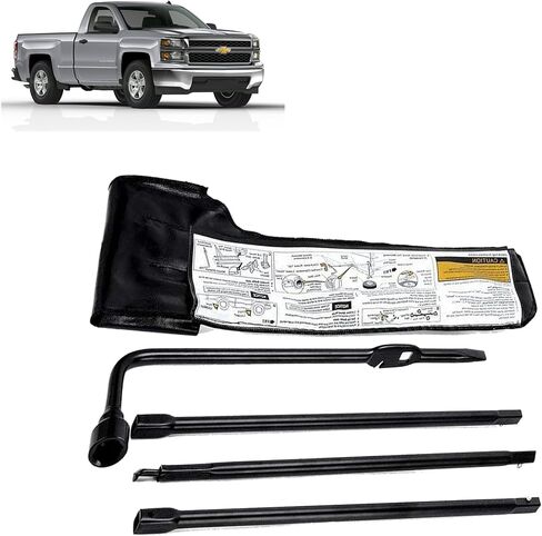 Spare Tire Tool Set Kit Fit for Chevrolet Silverado GMC Sierra 1500 2500 3500 (2000-2014), Tire Lug Wrench Extension Jack Tool Kit Set Pickup Truck with Bag in Saudi Arabia