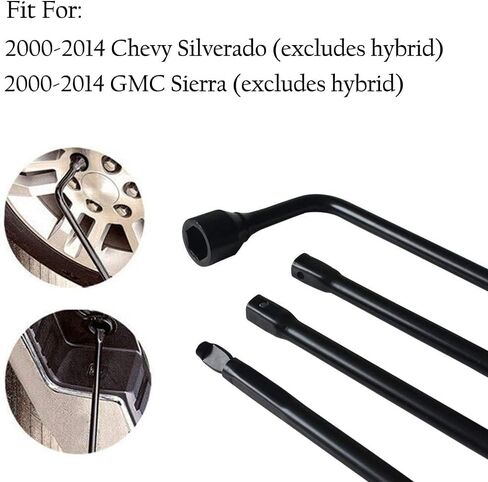 Spare Tire Tool Set Kit Fit for Chevrolet Silverado GMC Sierra 1500 2500 3500 (2000-2014), Tire Lug Wrench Extension Jack Tool Kit Set Pickup Truck with Bag in Saudi Arabia
