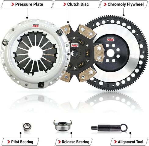 CMP Stage 4 Race Clutch Kit with Chromoly Flywheel for Acura 1994-2001 Integra 1.8L B18, 1999-2000 Civic Si 1994-1997 Civic Del Sol VTEC 1.6L B16 1997-2001 CR-V 2.0L B20 in Saudi Arabia