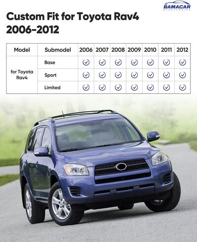 Floor Mats Cargo Liner for Toyota RAV4 2012-2006 (5 Seats Only) All Weather Carpet for RAV-4 2006 2007 2008 2009 2010 2011 2012 TPE Rubber Car Mats & Trunk Mat Accessories Full Set in Kuwait