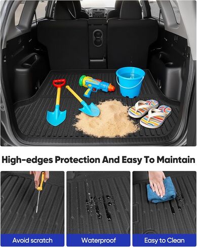 Floor Mats Cargo Liner for Toyota RAV4 2012-2006 (5 Seats Only) All Weather Carpet for RAV-4 2006 2007 2008 2009 2010 2011 2012 TPE Rubber Car Mats & Trunk Mat Accessories Full Set in Kuwait
