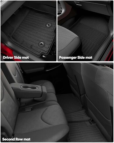 Floor Mats Cargo Liner for Toyota RAV4 2012-2006 (5 Seats Only) All Weather Carpet for RAV-4 2006 2007 2008 2009 2010 2011 2012 TPE Rubber Car Mats & Trunk Mat Accessories Full Set in Kuwait