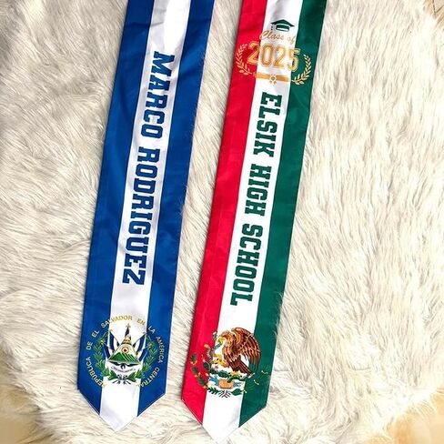 IZI POD Custom Dominican Graduation Stole, Dominican American Flag Graduation Sash, Gifts for Students, College, University in Saudi Arabia