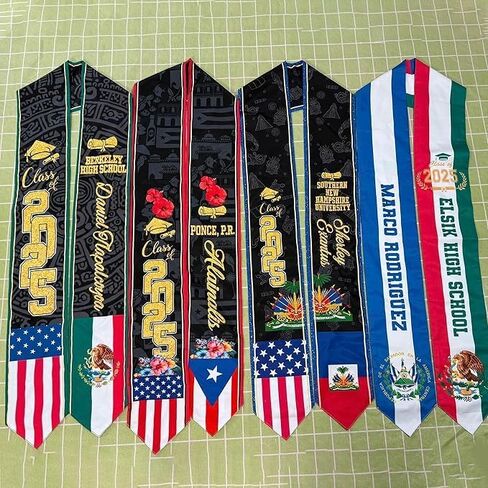 IZI POD Custom Dominican Graduation Stole, Dominican American Flag Graduation Sash, Gifts for Students, College, University in Saudi Arabia