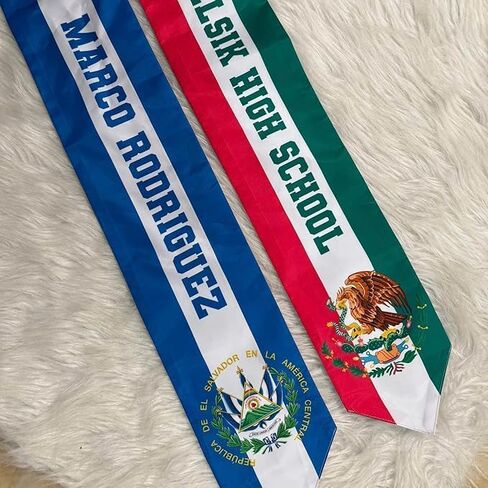 IZI POD Custom Dominican Graduation Stole, Dominican American Flag Graduation Sash, Gifts for Students, College, University in Saudi Arabia