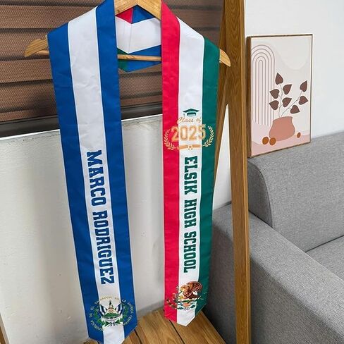 IZI POD Custom Dominican Graduation Stole, Dominican American Flag Graduation Sash, Gifts for Students, College, University in Saudi Arabia