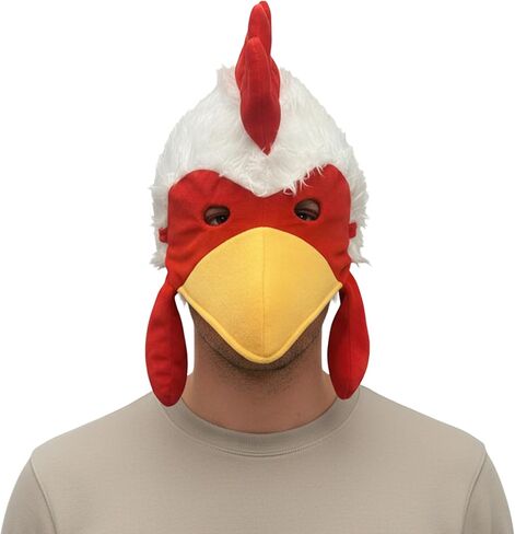 Rooster Hat | Funny Rooster Head Hat | Roosters Costume Hats | Plush Roosters Hats | Chicken Head Costume | Chicken Costume Accessories | Chicken Cap | Multicolor | 17.5" | Adult | Elastic Fit in Kuwait