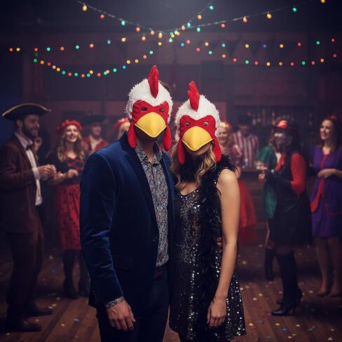 Rooster Hat | Funny Rooster Head Hat | Roosters Costume Hats | Plush Roosters Hats | Chicken Head Costume | Chicken Costume Accessories | Chicken Cap | Multicolor | 17.5" | Adult | Elastic Fit in Kuwait