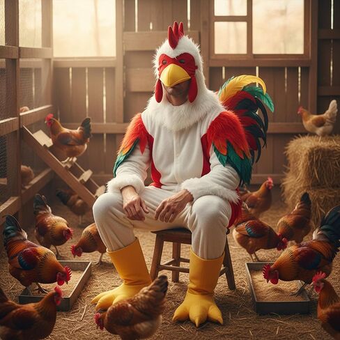 Rooster Hat | Funny Rooster Head Hat | Roosters Costume Hats | Plush Roosters Hats | Chicken Head Costume | Chicken Costume Accessories | Chicken Cap | Multicolor | 17.5" | Adult | Elastic Fit in Kuwait