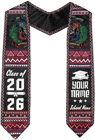 IZI POD Custom Dominican Graduation Stole, Dominican American Flag Graduation Sash, Gifts for Students, College, University in Saudi Arabia