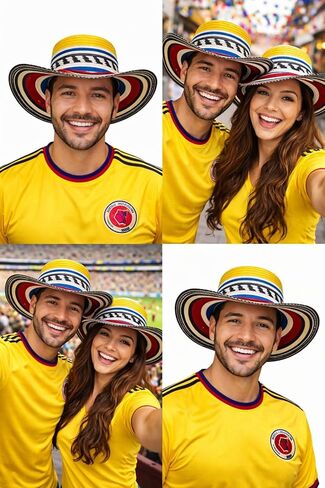 قبعة Sombrero Vueltiao كولومبية، حافة عريضة مخططة متعددة الألوان، أصفر أزرق أحمر أسود أبيض، مصنوعة يدويًا 100% بوليستر، نمط تقليدي in Saudi Arabia