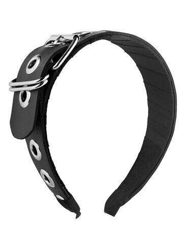 Sacina Gothic Emo Punk Grunge Black Faux leather Headband, Goth Hair Accessories, Goth Halloween Hair Accessories in Saudi Arabia