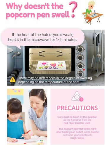 ADDY & PLUSY Dong-A قلم ألوان الفشار السحري المنتفخ 10 ألوان بطاقات تزيين ثلاثية الأبعاد، رسم، فنون صغيرة in Kuwait