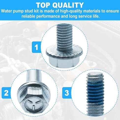 Water Pump Mounting Hardware Kit 902-804 for GMC & Chevrolet 1996-2014 Series,Water Pump Bolt Kit Compatible with Select Models in Saudi Arabia