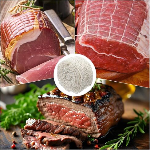 5m Meat Netting Roll, Size 22 Ham Sock Elastic Netting Smoked Meat Poultry Ham Nettings Beef Nettings Precut Butcher Twine Net for Meats Cooking Sausage Making or Drying (1 Roll-16.4Ft） in Saudi Arabia