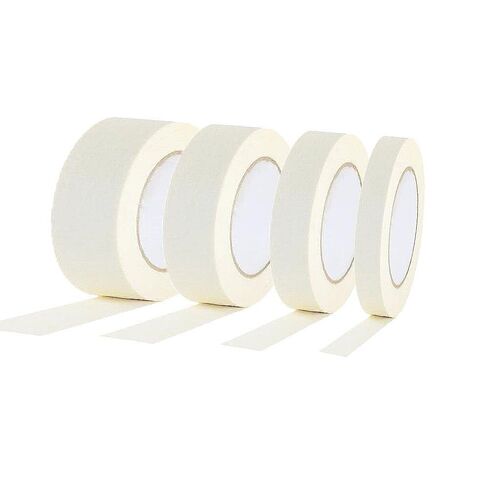 4 لفات شريط لاصق أبيض، 2 1 3/4 1/4 بوصة عرض، متعدد المقاسات متنوعة للأغراض العامة، شريط لاصق بيج للرسامين، شريط فني للحرف اليدوية، شريط ورقي، 0.24/0.6/1/2 بوصة × 22 ياردة in Kuwait