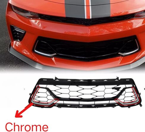 Black Plastic(ABS) Lower Grille Front Bumper Grill Assembly Mesh Honeycomb Fit For Chevrolet Camaro SS 2016 2017 2018 Heat Corrosion Impact Resistant Waterproof in Kuwait