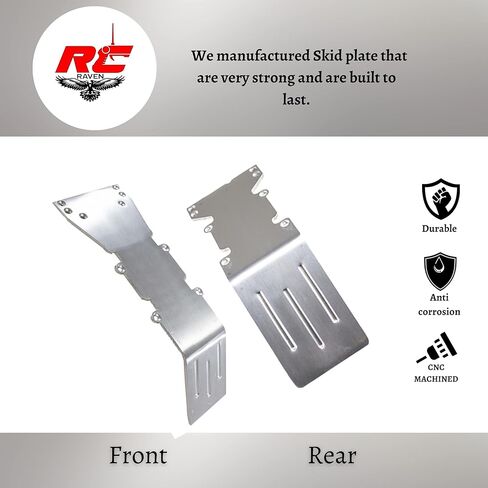 لوحة انزلاقية للسيارة RC لـ T-Maxx وE-maxx لوحة انزلاقية من الألومنيوم المصقول للأمام والخلف مع مجموعة من مصدات الألومنيوم المصقولة - أجزاء ترقية السيارة RC in Kuwait