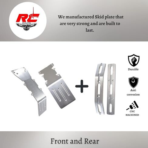 لوحة انزلاقية للسيارة RC لـ T-Maxx وE-maxx لوحة انزلاقية من الألومنيوم المصقول للأمام والخلف مع مجموعة من مصدات الألومنيوم المصقولة - أجزاء ترقية السيارة RC in Kuwait
