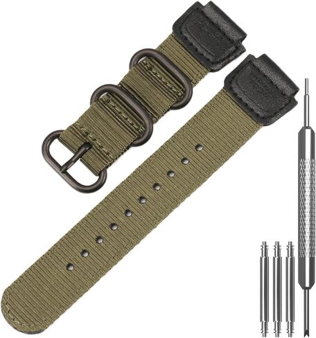 18mm Heavy Duty Nylon Watch Band Compatible with Casio F108WH AE1200WH W218H MRW200H A158W A168WA Black Replacement Strap in Saudi Arabia