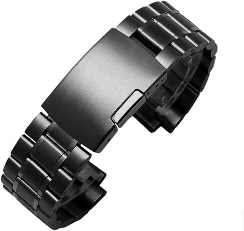 حزام ساعة من الفولاذ المقاوم للصدأ للرجال مناسب لـ TIMEX T2N720 T2N721 TW2R55500 T2N739 حزام ساعة 24 * 16 مم سوار فضي أسود (خمسة لؤلؤ أسود) in Kuwait
