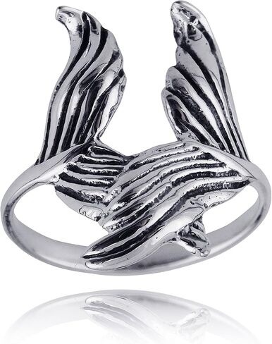FashionJunkie4Life Sterling Silver Mermaid Tails Wrap Style Ring, Sizes 6-10 in Saudi Arabia