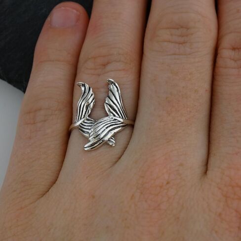 FashionJunkie4Life Sterling Silver Mermaid Tails Wrap Style Ring, Sizes 6-10 in Saudi Arabia