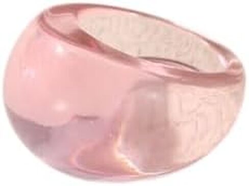 Resin Chunky Transparent Ring, Multicolor Acrylic Vintage Knuckle Rings Aesthetic Trendy Y2k Statement Thick Dome Finger Joint Ring for Women in Saudi Arabia