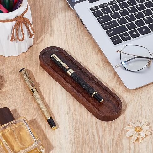 UNICRAFTALE Walnut Wood Desk Pen Tray Office Desk Organizer Minimalist Pencil Holder for Writing Instrument Rest Work Student Teacher Gift 7.48"x1.96" in Saudi Arabia