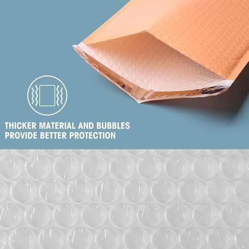 ProLine #0 6x10 inches Extra Wide Peach Poly Bubble Mailers Padded Envelopes Shipping Bags (25) in Saudi Arabia