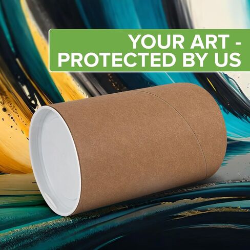 3" x 6" Reinforced Kraft Paper Mailing Tubes, Pack of 8 Tubes with 2 Caps Each – USPS Approved Poster Tube – Made in USA Cardboard Tube for Shipping and Storing Posters, Prints, Artwork, or Documents in Saudi Arabia