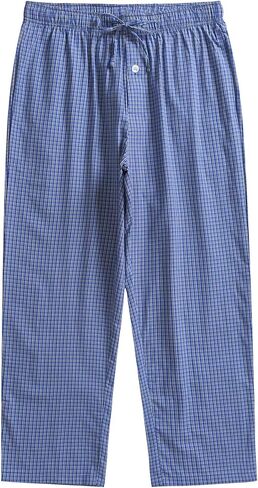 Esenchel Men's Plaid Cotton Pajama Pants Lightweight Sleep Lounge Pants in Kuwait