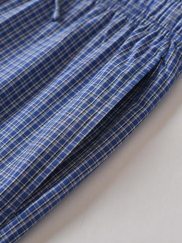 Esenchel Men's Plaid Cotton Pajama Pants Lightweight Sleep Lounge Pants in Kuwait