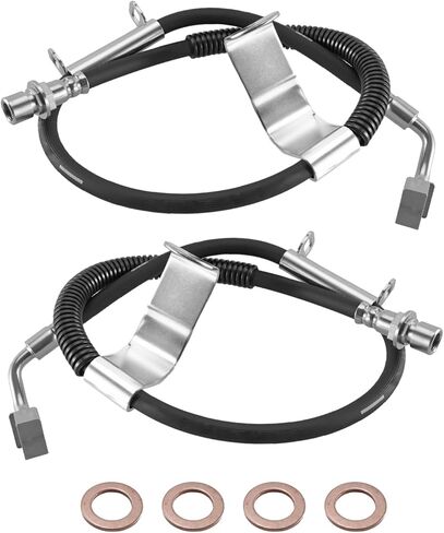 18J4316 18J4317 خرطوم الفرامل الهيدروليكية للركاب والسائق الجانبي مناسب لسيارة Chevy Silverado 1500 2500 3500 1999-2007 GMC Sierra 1500 2500 3500 1999-2007 Hummer H2 2003-2007 استبدال 19264764 19264765 in Kuwait