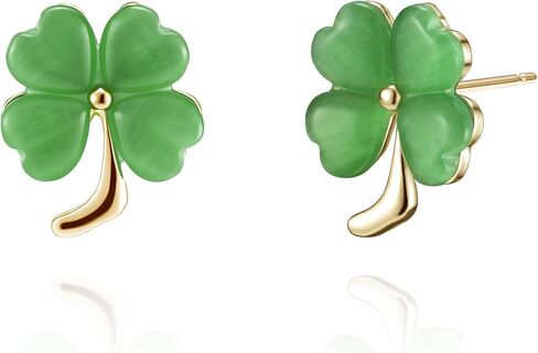 XGALBLA St Patricks Day Shamrock Earrings Green Heart Clover Clip on/Pierced Earrings for Women Lucky St. Patrick's Day Jewelry Lucky Charm Accessories in Saudi Arabia
