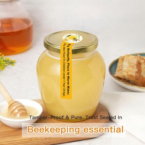 120PCS Tamper Proof Pure Honey Stickers, Bottle Lid Seal Labels for Honey Jars, Tamper Evident Stickers for Honey Sales Stores Business(1"x3.5") in Kuwait