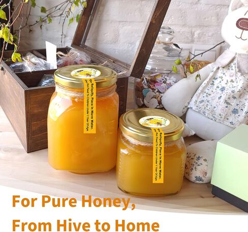 120PCS Tamper Proof Pure Honey Stickers, Bottle Lid Seal Labels for Honey Jars, Tamper Evident Stickers for Honey Sales Stores Business(1"x3.5") in Kuwait