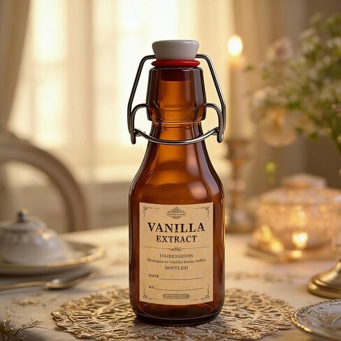 Fits 2oz, 4oz, 8oz,(80 Pcs) Kraft Color,Homemade Vanilla Extract Stickers, Vanilla Extract Labels for Handcrafted Vanilla Bottles,1.5x2in,2x2.7in in Kuwait