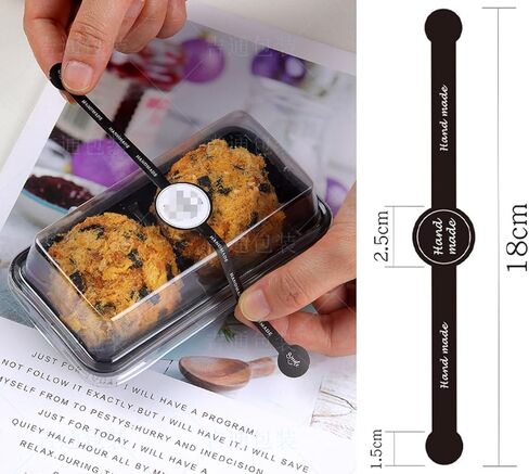 100Pcs 20 Sheets Handmade Food Baking Seal Stickers Self Adhesive Bakery Stickers Food Retail Package Sticker Long Label Sealing Stickers Gift Wrapping Tamper Evident Seal Decorative Labels in Saudi Arabia