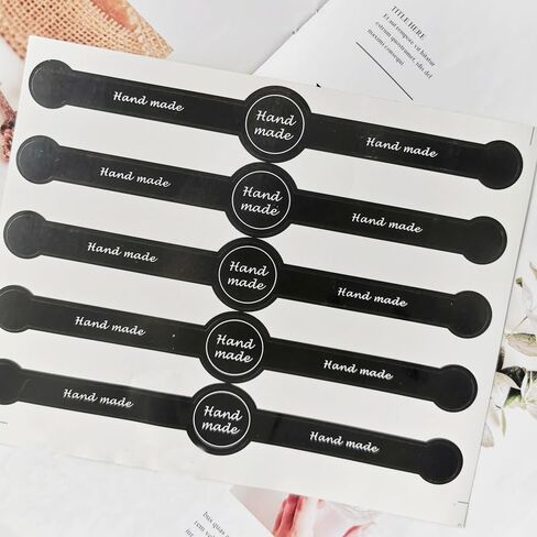 100Pcs 20 Sheets Handmade Food Baking Seal Stickers Self Adhesive Bakery Stickers Food Retail Package Sticker Long Label Sealing Stickers Gift Wrapping Tamper Evident Seal Decorative Labels in Saudi Arabia