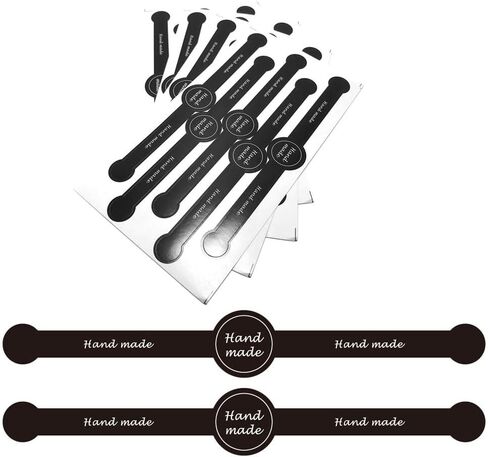 100Pcs 20 Sheets Handmade Food Baking Seal Stickers Self Adhesive Bakery Stickers Food Retail Package Sticker Long Label Sealing Stickers Gift Wrapping Tamper Evident Seal Decorative Labels in Saudi Arabia
