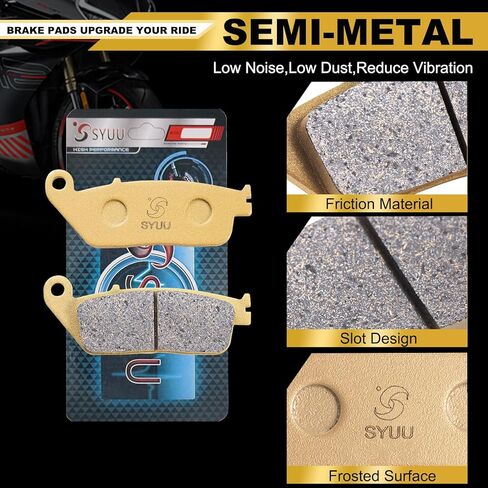 S SYUU High-Performance Reliable Motorcycle Front Rear Brake Pads Set Kit Compatible with 2007 2008 2009 2010 2011 2012 2013 Kawasaki Ninja ZX6R ZX600 Ninja ZX-6R ZX600R ZX600P Z1000 FA417F FA192R in Saudi Arabia