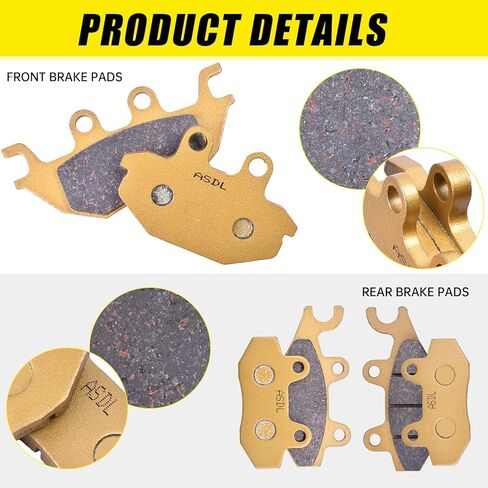 Brake Pads Ceramic Fit for Kawasaki Mule Pro FXT/EPS KAF 820 2015-2018 for Mule Pro FX/EPS 2016-2018 for Mule Pro DXT/Diesel EPS KAF 1000 2016-2018 for Mule Pro DX EPS/Diesel 2016-2018 in Saudi Arabia
