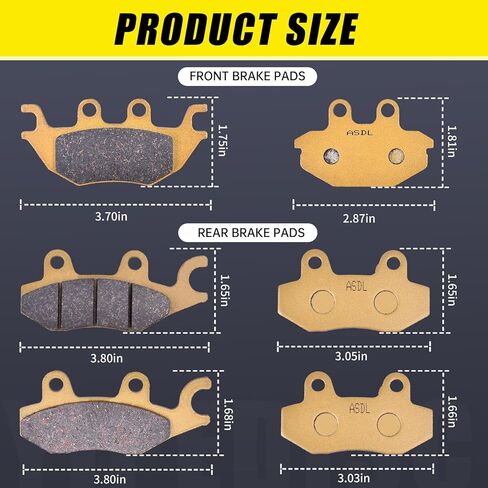 Brake Pads Ceramic Fit for Kawasaki Mule Pro FXT/EPS KAF 820 2015-2018 for Mule Pro FX/EPS 2016-2018 for Mule Pro DXT/Diesel EPS KAF 1000 2016-2018 for Mule Pro DX EPS/Diesel 2016-2018 in Saudi Arabia