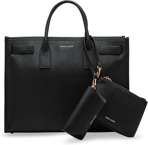 Anne Klein 3 Piece Work Tote, Black in Saudi Arabia