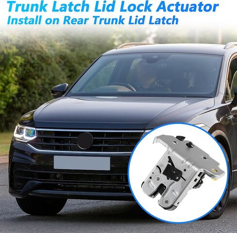 مشغل قفل بمزلاج الجذع الخلفي لفولكس واجن أطلس 2018-2025 4 دبابيس مزلاج الباب الخلفي الخلفي المحرك 5NA827506 معدن بلاستيكي أسود in Kuwait