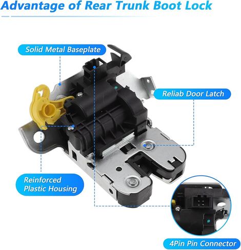 مشغل قفل بمزلاج الجذع الخلفي لفولكس واجن أطلس 2018-2025 4 دبابيس مزلاج الباب الخلفي الخلفي المحرك 5NA827506 معدن بلاستيكي أسود in Kuwait
