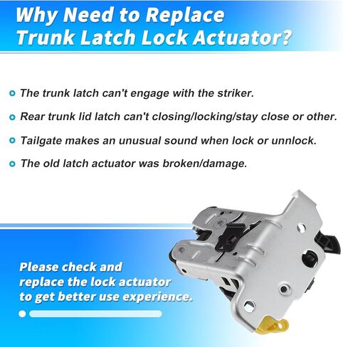 مشغل قفل بمزلاج الجذع الخلفي لفولكس واجن أطلس 2018-2025 4 دبابيس مزلاج الباب الخلفي الخلفي المحرك 5NA827506 معدن بلاستيكي أسود in Kuwait