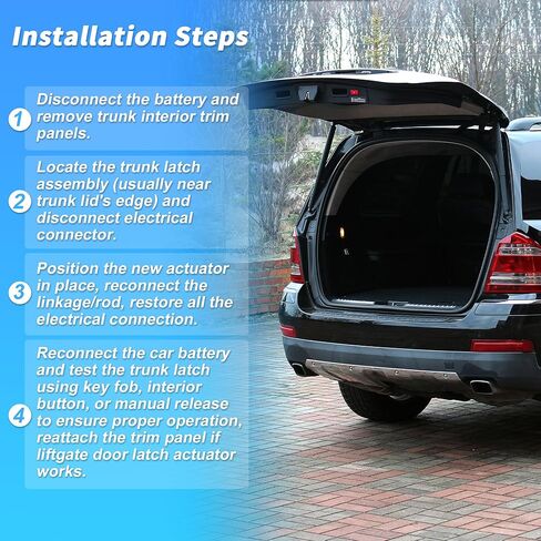 مشغل قفل بمزلاج الجذع الخلفي لفولكس واجن أطلس 2018-2025 4 دبابيس مزلاج الباب الخلفي الخلفي المحرك 5NA827506 معدن بلاستيكي أسود in Kuwait